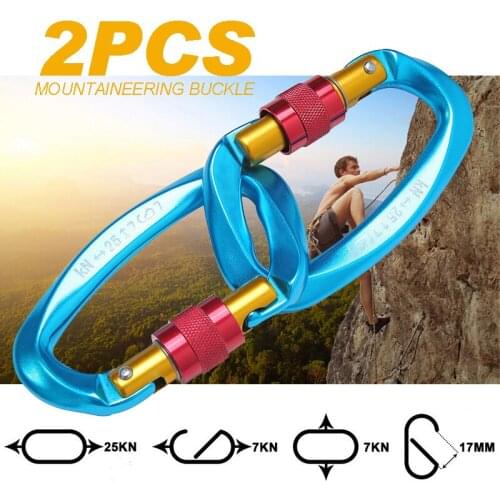 Aluminum Carabiner Heavy Duty D-Ring Screw Lock 25KN Outdoor Rock Strong Climbing Hook Buckle Climbing Adventure Accessories