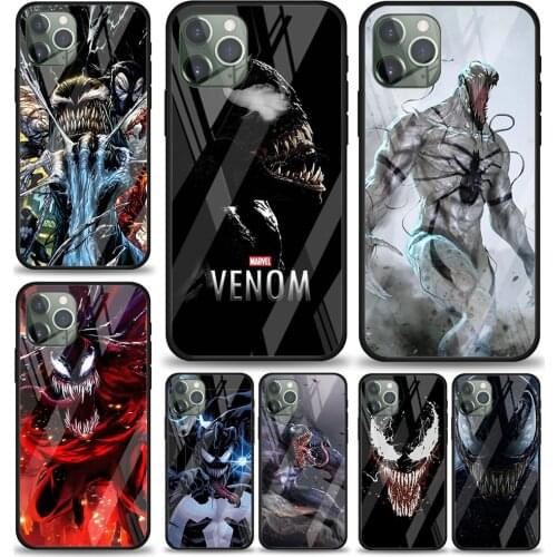 Villain Marvel Venom Tempered Glass Cover For Apple IPhone 12 Mini 11 Pro XS MAX XR X 8 7 6S 6 Plus Phone Case Coque