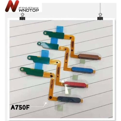 For Samsung Galaxy A7 2018 A750 Fingerprint Sensor Scanner Touch A750 Home Button Power On Switch Key Flex Cable Replacement