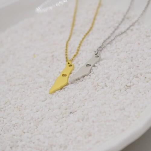 European and American simple personality titanium steel Israel map necklace pendant popular female pendant pendant ornaments