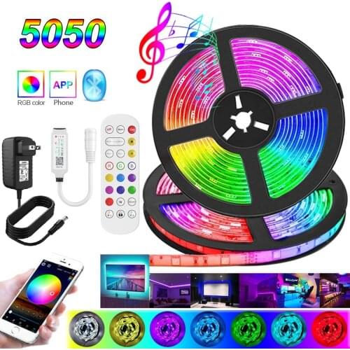 15M 20M Wifi/Bluetooth APP Led Strip Light 12V Ribbon Neon Light 5050 RGB Tape Diode 5M 10M Led light for Room Wall TV Backlight