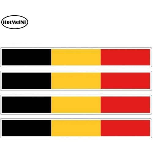 HotMeiNi 13cm x 1.7cm 4pcs Car Stripe Motorcycle Racing Flag Sticker Car Bumper Decal Bike Moto Tuning Belgium Car Stickers