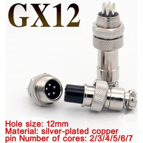 4pieces Gx12 Butting Aviation Connector Plug Docking Circular Aviation Male Socket & Female Plug 2pin 3pin 4pin 5pin 6pin 7pin