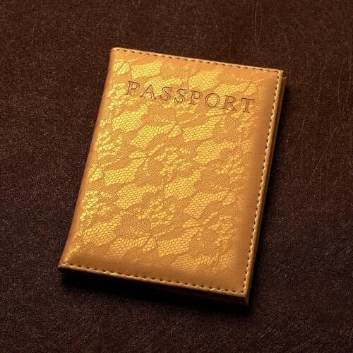 Lace Floral Women Passport Cover Pink Cute Travel Passport Case Casual Pu Leather case for pasport Lace Passport Holder