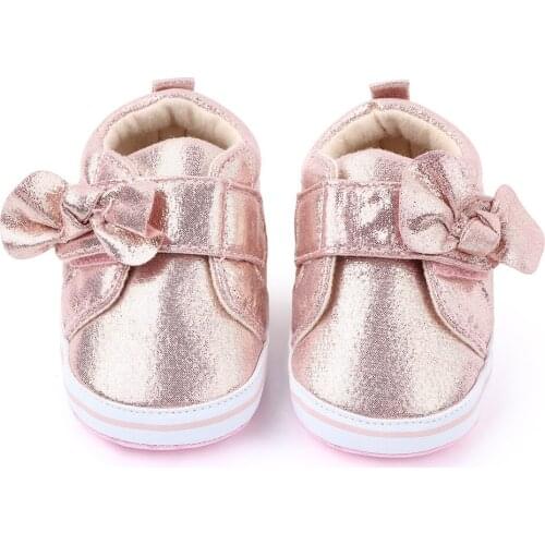 Fashion Baby Girls Baby Shoes Cute Newborn First Walker Shoes Infant Bow Princess Shoes Soft Bottom Anti-slip Shoes