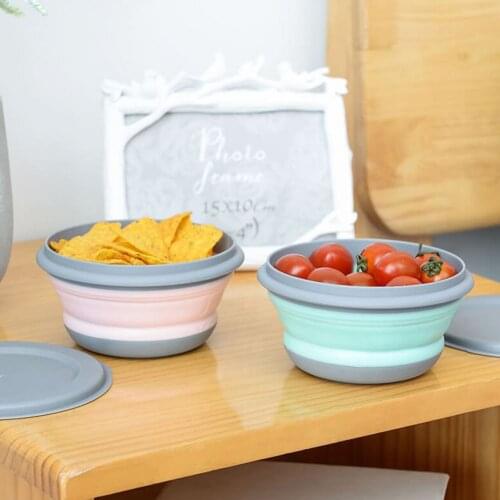 3PCS Folding Bowl Outdoor Camping Tableware Sets Folding Lunch Box Portable Salad Bowl