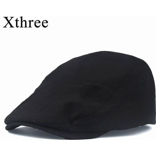 Xthree Solid Beret Cap Summer Hats for Women Men Visors Sunhat Gorras Planas Flat Caps Adjustable Berets