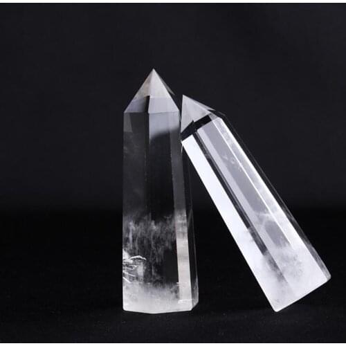 Wholesale Natural Clear Quartz Point Wand Transparent Quartz Obelisk Wand Reiki Healing Crystal Stone Fengshui Home Decoration