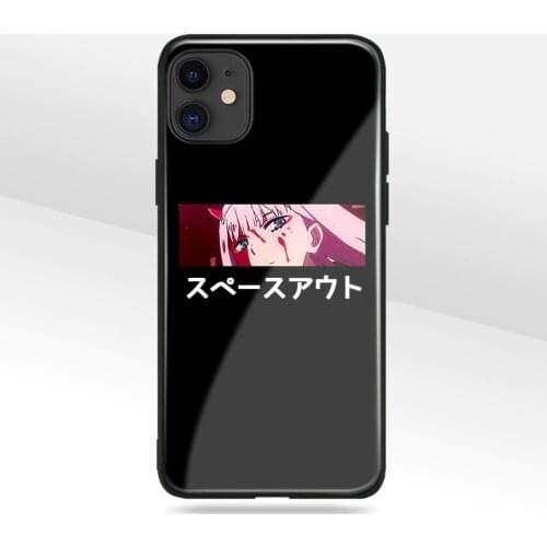 Zero Two Darling in the Franxx Glass Silicone Phone Case FOR IPhone SE 7 8 Plus X XR XS 11 12 Mini Pro Max Sumsung Cover Shell