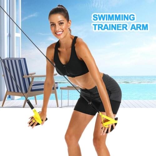 Swimming Arm Strength Trainer Swim Paddle Fins Professional Freestyle Swimming Arm Trainer Elastic Band For Swimming Training QW