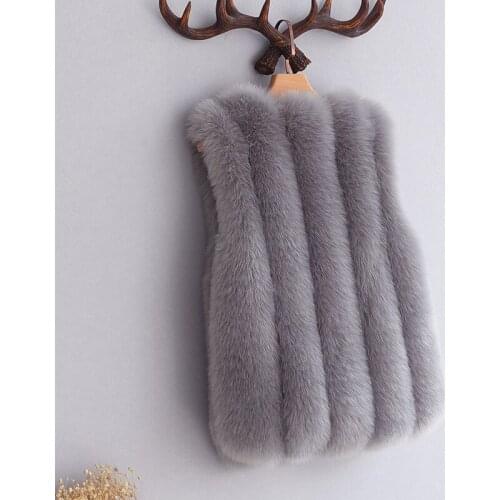 Woman Short Fur Winter Vests Female Faux Fur Waistcoat Slim Fake Fur Vest Jacket Ladies Sleeveless Coat Plus Size S-3XL Q263