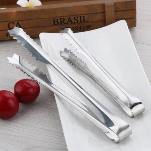 1Pc BBQ Tongs Non-Slip Handle Stainless Steel Fried BBQ Tongs Salad Bread Clamp Kitchen Meat Food Clip Barbecue Tools