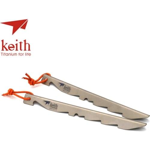 Keith Titanium Tent Pegs Tents Wide Stakes Nails Outdoor Tent Building Accessories Camping Hiking 2Pcs/Lot