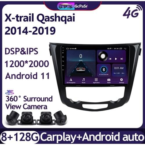 4G Android 10 Car Radio for Nissan X-Trail T32 Qashqai J10 J11 2014 2015 2016 2017 2018 2019 GPS Navigation WIFI IPS DSP Player