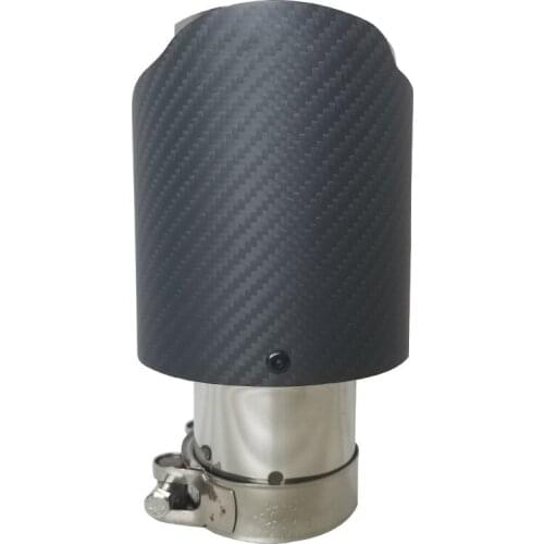 Car Exhaust Twill Matt Carbon Muffler Tip Tail End Universal Stainless Steel Straight Flange With AK Logo For Bmw E90