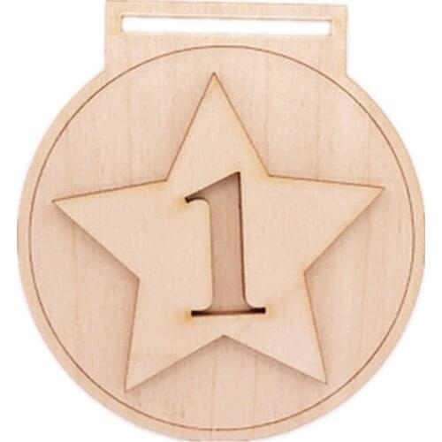 10pcs Wooden Laser Cut Medal Shape for Crafts Personalised Wood Medal Blank Running Medal First Place Medal Kids Birthday Gift