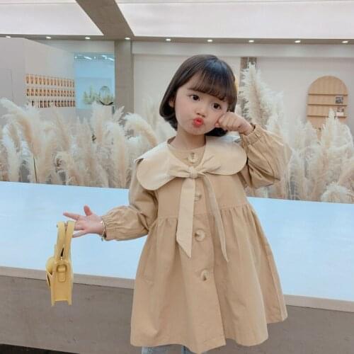 Girls Babys Kids Windbreaker Coat Jacket Outwear 2021 Cool Spring Autumn Cotton Buttons Cardigan School Childrens Clothing