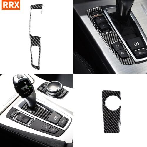 For BMW 5 Series GT F07 F10 X3 X4 F25 F26 Carbon Fiber Gear Shift Panel Shifter Base Gearbox Trim Sticker Modify Car Accessories