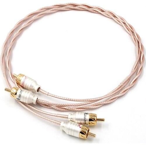 Hifi Hi-end Silver Plated Copper CD VCD Sound Amplifier Interconnect 2RCA to 2RCA Male Audio RCA Intercomnncet Cable