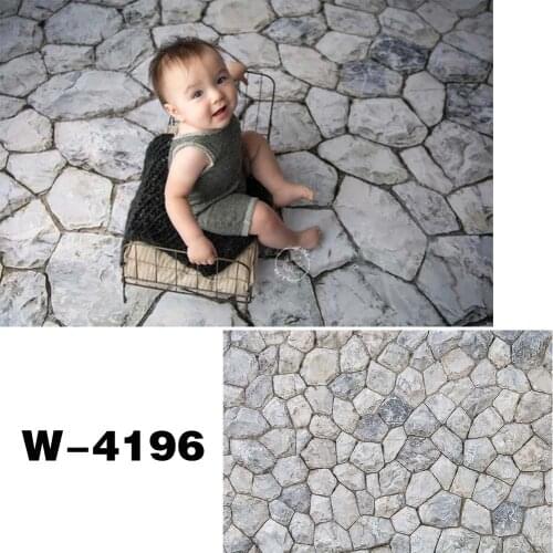 HUAYI Photography Backdrop Newborns Baby Birthday Photo Booth Background Stone Road Floordrop Studio Portraits Photocalls Props