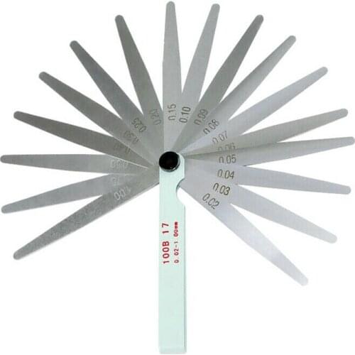 Gap Feeler Gauge 1Pcs Motorcycle Spark Plug Measuring 10cm Silver 17 Blade