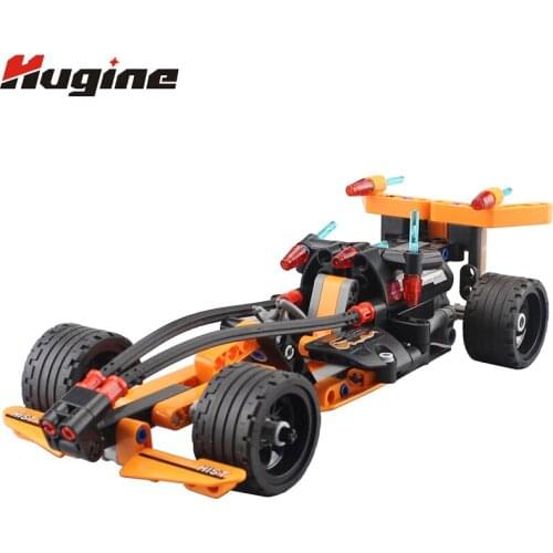 F1 Racing Car Building Blocks Assembled Toy Car Pull Back Childrens Educational SUV Mechanical Assembly Blocks Car Model Toy