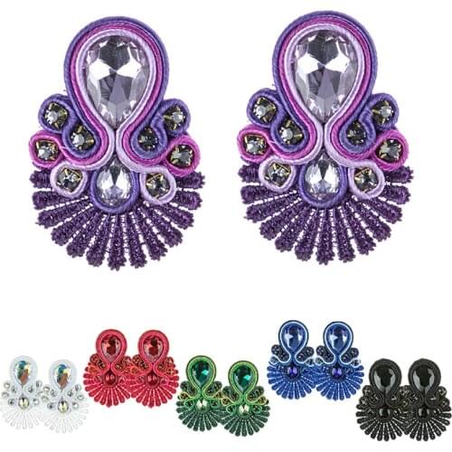 KPacTa New Design Handmade Earrings Vintage Ethnic Style Jewelry Women Fashion Crystal Decorative Pendant Hot Sale Birthday Gift