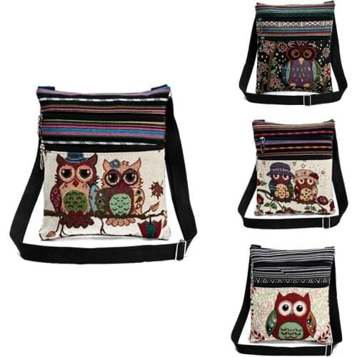 Largest wholesaler New Fashion Owl Print Diagonal Package Shoulder Bags Mini Packet Messenger Bags