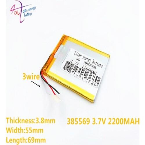 3 line Size 385569 3.7V 2200mah 405570 Lithium polymer Battery With Protection Board For GPS Tablet PC Digital Products