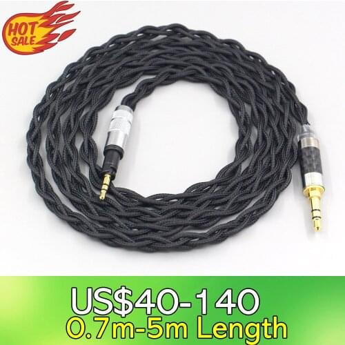 LN007460 Pure 99% Silver Inside Headphone Nylon Cable For Sennheiser Momentum 1.0 2.0 Earphone Headset
