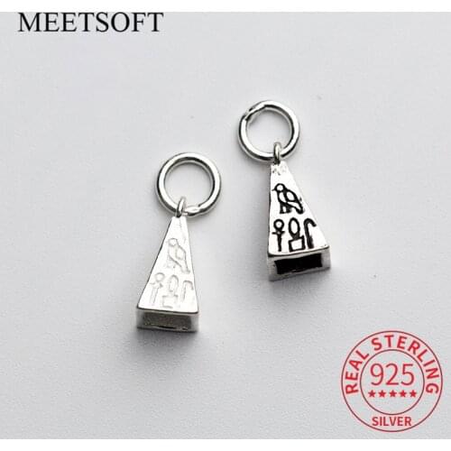 MEETSOFT Cones Birds Flower 925 Sterling Silver Charms of DIY Handmade Making Finding Jewelry wholesale Components Accessory