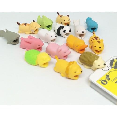 Cute Cable Accessory Cable Animal Bites Cartoon USB Cable Protector For iphone 5 6 7 8 USB Cable Protection Sleeve Protection