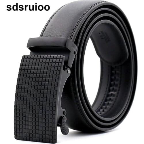 Belt Male Genuine Leather Strap Belts For Men Automatic Buckle Black Brown Belts Cummerbunds cinturon hombre