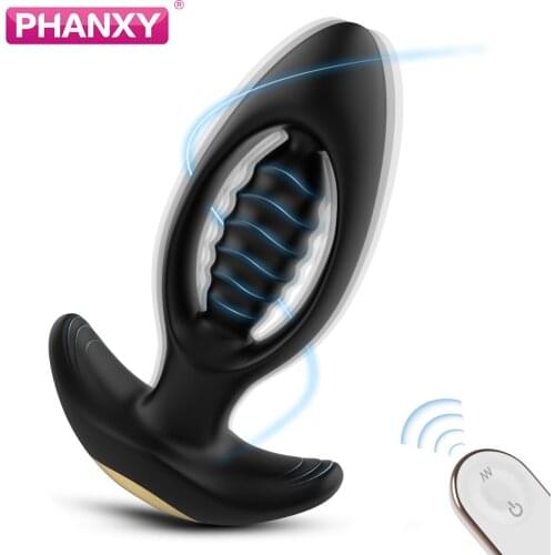 PHANXY Remote Control Anal Plug Vibrator Butt Plug Prostate Massager Masturbators Vagina Stimulator Adult Sex Toys For Men/Women