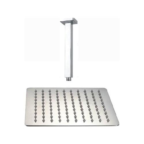 Ceiling Mounted Chrome Brass 8" Square Rain Shower Head With Shower Arm Over-head Shower Head Top Sprayer