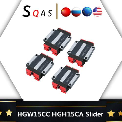 EU warehouse linear guide sliders square rail block size same as HIWIN 4pcs/lot HGH15CA /HGW15CC block slides for CNC