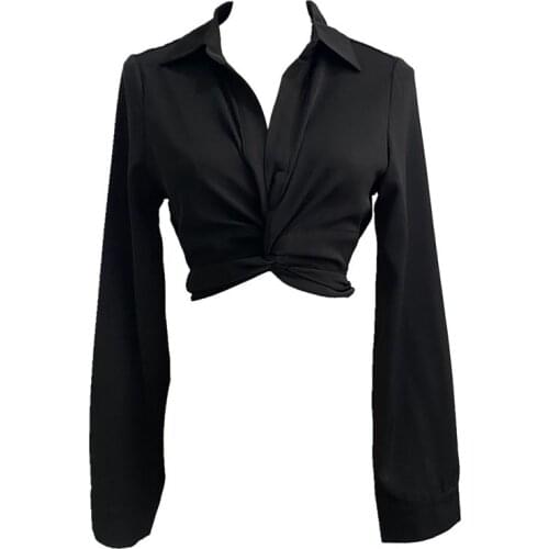 Ruibbit Punk V-neck Retro Shirt Women Tops Sexy Long Sleeve Fashion Streetwear Black Gothic Hot Girl