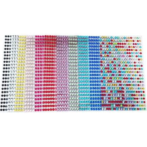 Party and Festival DIY Decoration 12 color Acrylic Sticker 3mm 4mm 5mm 6mm Diy crystal Diamond Self Adhesive Rhinestone Stickers