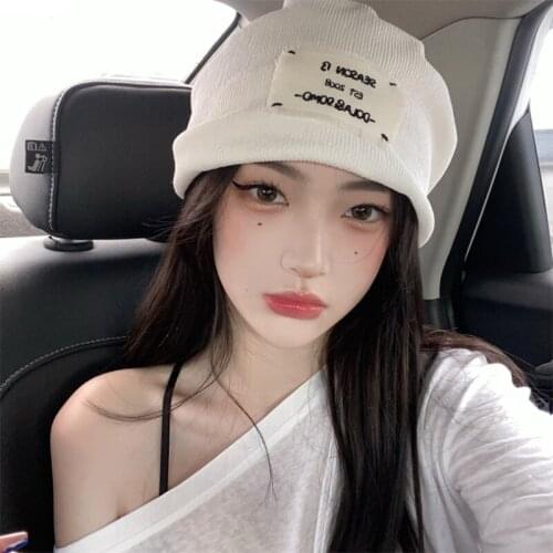 Unisex Women Men Beanies Knit Thin Crochet Slouch Hat Oversize Solid 3 Colors Hot Sale Casual Street Stylish Fashion Cap