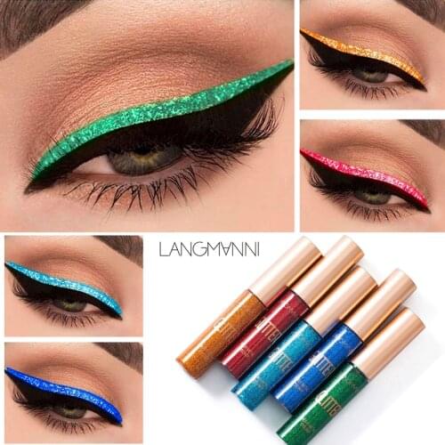 Sparkling diamond eyeliner pearl sparkling crystal Latin stage makeup blue red purple