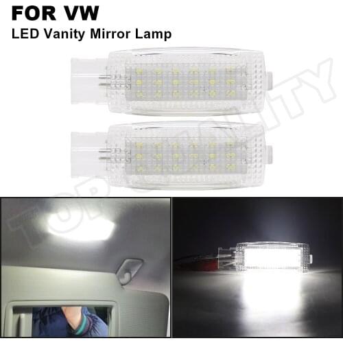 LED Interior Sun Visor Vanity Mirror Light Reading Lamps For VW Golf 5 6 Passat B5 CC Tiguan Touran EOS Scirocco Sharan Jetta