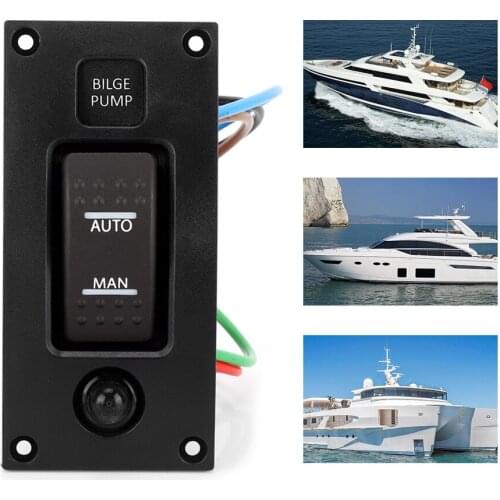 ON-OFF-ON Deluxe LED Rocker Bilge Pump Switch Panel & Circuit Breaker