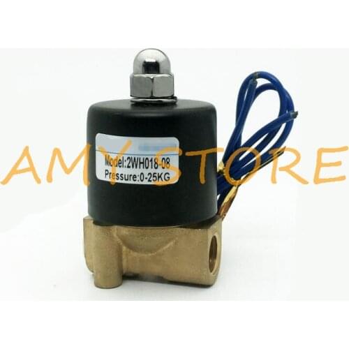 High Pressure 0-25KG Methane Gas Fuel Propane 2Way NC Solenoid Valve 1/4"BSP 0-2.5Mpa 25kg 2WH018-08 6/12/24VDC 24/36/110/220VAC