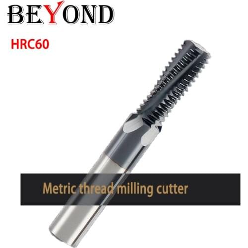 BEYOND Carbide CNC Machining Milling 60 Degree Metric Thread Milling Cutter For Tungsten Steel End-Mill