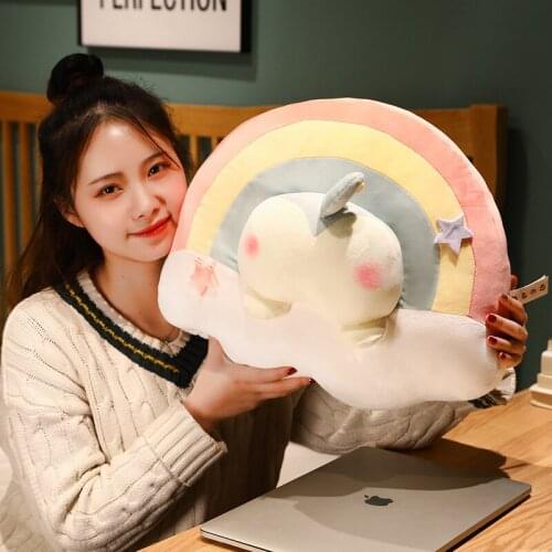 Funny Rainbow Butt Pillow Cute Animal Arse Stuffed Plush Toy Doll for Kids Soft Sleep Pillow Sofa Bed Cushion Gift for Girl