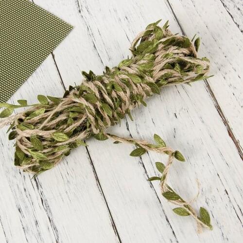 10M/Lot Artifical Leaf Natural Hessian Jute Twine Rope Burlap Ribbon DIY Craft Vintage For Home Wedding Party Decoration