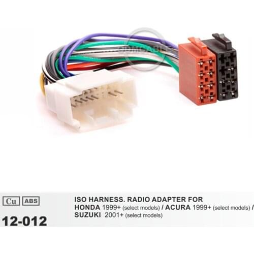 12-012 ISO Radio Adapter for Honda Acura Suzuki Fiat Nissan Opel Wiring Harness Connector Leads Cable Plug Adaptor