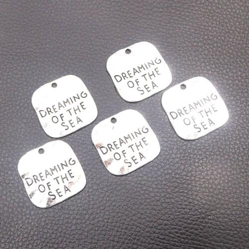 4pcs Silver Plated Dreaming Of The Sea Charm Metal Pendants DIY Necklaces Bracelets Jewelry Handicraft Accessories 30*29mm P735