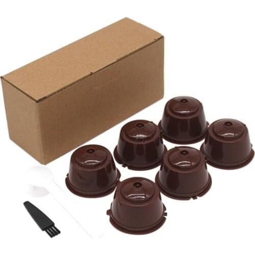 6/1Pcs Coffee Filters Cup Reusable Coffee Capsule Filters For With Spoon Box for Gift Kitchen Accessories