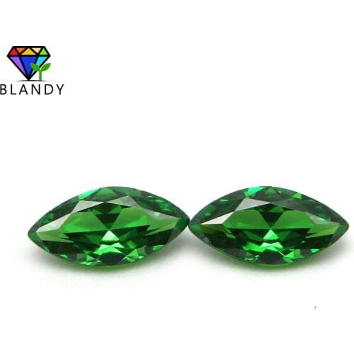 Free Shipping 2*4-8*16mm Marquise Shape 5A Green CZ Stone Synthetic Gems Cubic Zirconia Beads For Jewelry